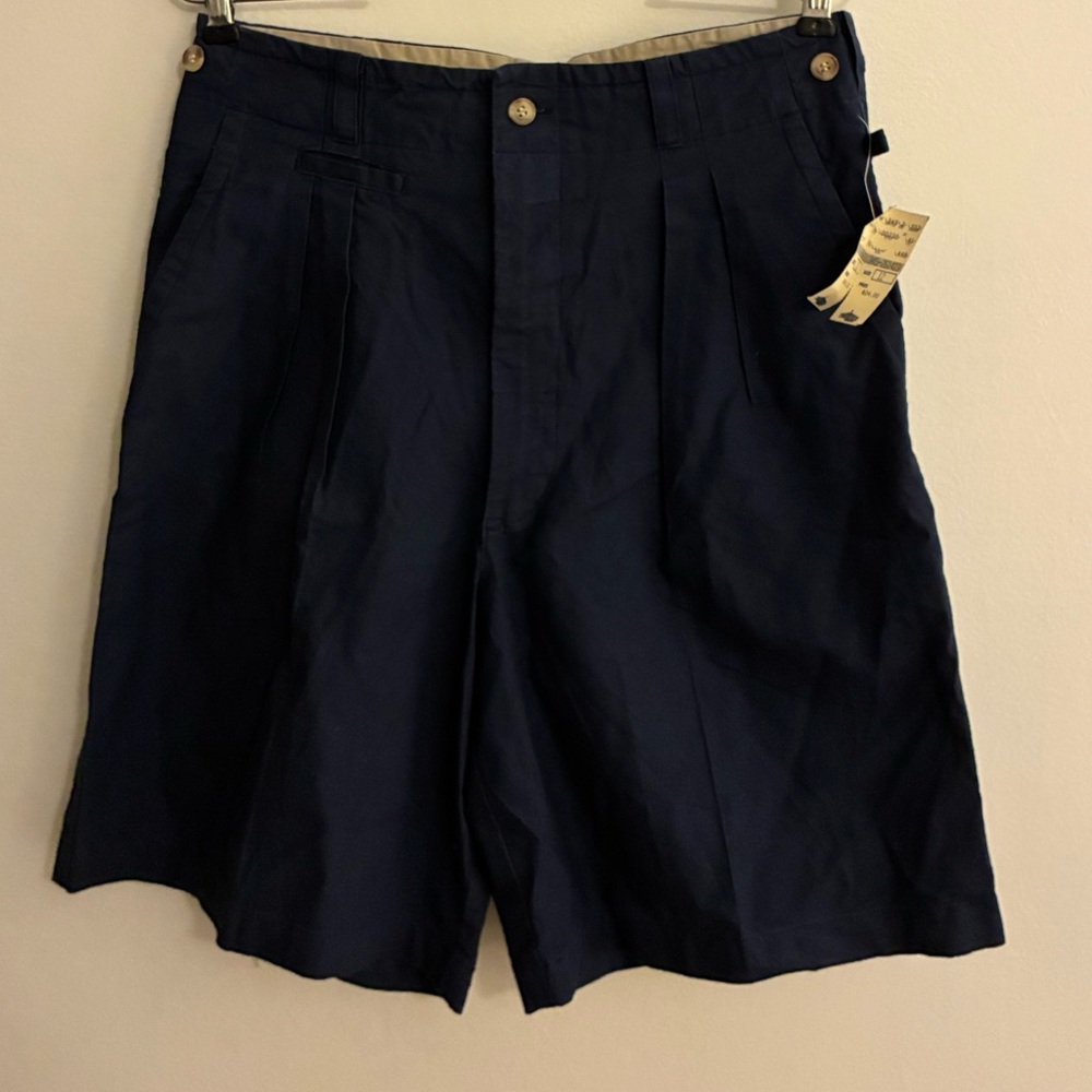 Cabin Fever from The Lodge Navy Pleated Bermuda Shorts, NWT